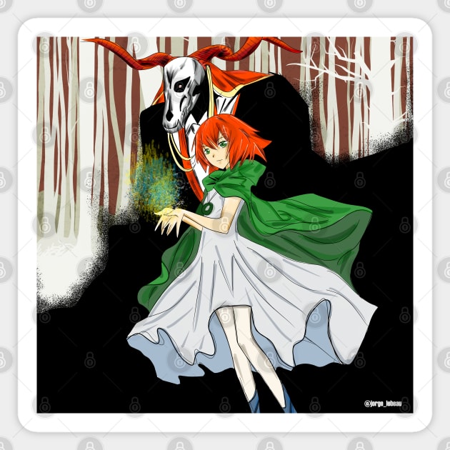 The ancient magus bride, magical couple and chise Sticker by jorge_lebeau